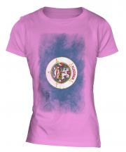 Minnesota State Faded Flag Ladies T-Shirt