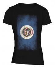 Minnesota State Faded Flag Ladies T-Shirt