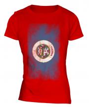 Minnesota State Faded Flag Ladies T-Shirt