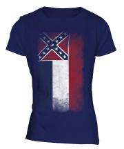 Mississippi State Faded Flag Ladies T-Shirt