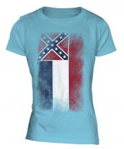 Mississippi State Faded Flag Ladies T-Shirt
