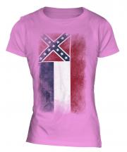 Mississippi State Faded Flag Ladies T-Shirt