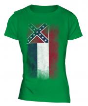 Mississippi State Faded Flag Ladies T-Shirt