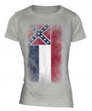 Mississippi State Faded Flag Ladies T-Shirt