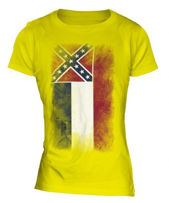 Mississippi State Faded Flag Ladies T-Shirt