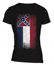 Mississippi State Faded Flag Ladies T-Shirt