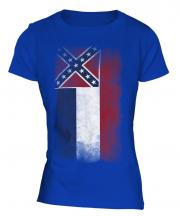 Mississippi State Faded Flag Ladies T-Shirt
