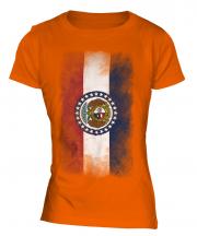 Missouri State Faded Flag Ladies T-Shirt