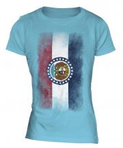 Missouri State Faded Flag Ladies T-Shirt