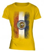 Missouri State Faded Flag Ladies T-Shirt