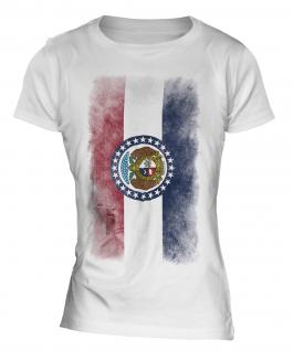 Missouri State Faded Flag Ladies T-Shirt