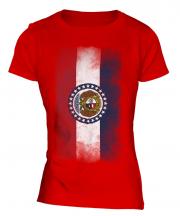 Missouri State Faded Flag Ladies T-Shirt