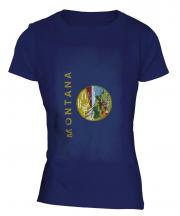 Montana State Faded Flag Ladies T-Shirt