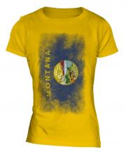 Montana State Faded Flag Ladies T-Shirt
