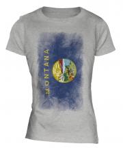 Montana State Faded Flag Ladies T-Shirt