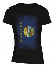 Montana State Faded Flag Ladies T-Shirt