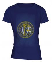Nebraska State Faded Flag Ladies T-Shirt