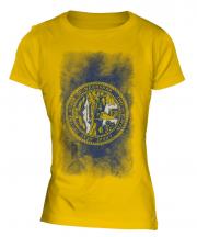 Nebraska State Faded Flag Ladies T-Shirt