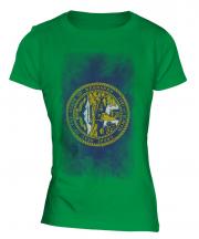 Nebraska State Faded Flag Ladies T-Shirt