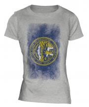 Nebraska State Faded Flag Ladies T-Shirt