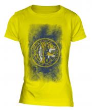Nebraska State Faded Flag Ladies T-Shirt