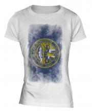 Nebraska State Faded Flag Ladies T-Shirt