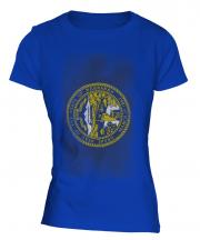 Nebraska State Faded Flag Ladies T-Shirt