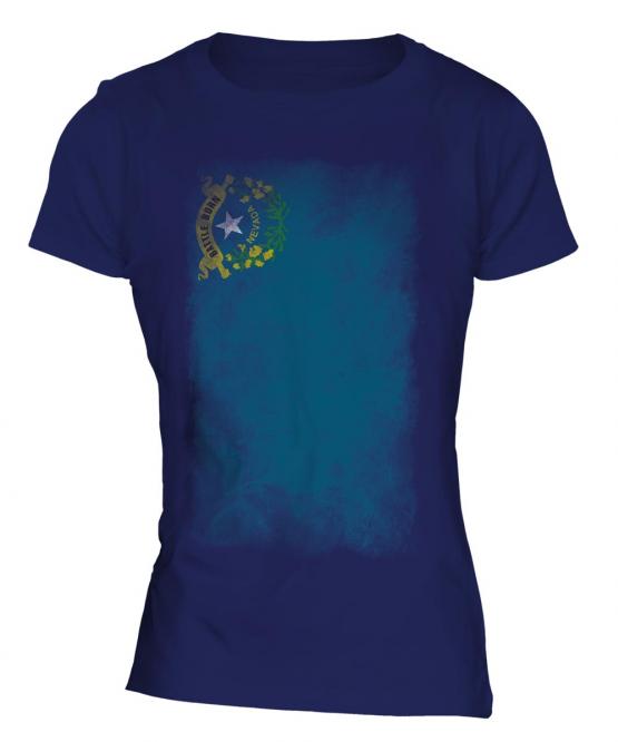 Nevada State Faded Flag Ladies T-Shirt