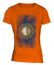 New Hampshire State Faded Flag Ladies T-Shirt