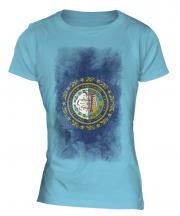 New Hampshire State Faded Flag Ladies T-Shirt