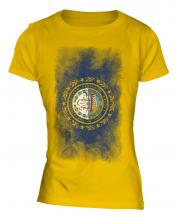 New Hampshire State Faded Flag Ladies T-Shirt