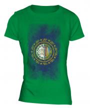 New Hampshire State Faded Flag Ladies T-Shirt