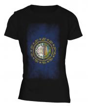 New Hampshire State Faded Flag Ladies T-Shirt