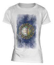 New Hampshire State Faded Flag Ladies T-Shirt