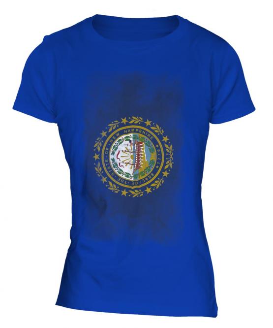 New Hampshire State Faded Flag Ladies T-Shirt