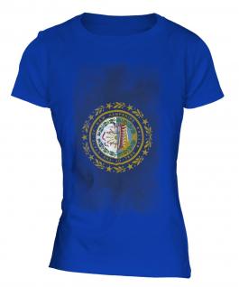 New Hampshire State Faded Flag Ladies T-Shirt