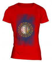 New Hampshire State Faded Flag Ladies T-Shirt
