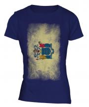 New Jersey State Faded Flag Ladies T-Shirt