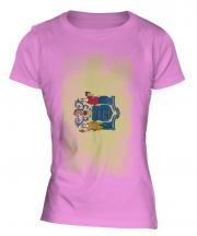 New Jersey State Faded Flag Ladies T-Shirt