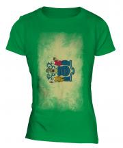 New Jersey State Faded Flag Ladies T-Shirt