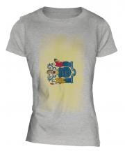 New Jersey State Faded Flag Ladies T-Shirt