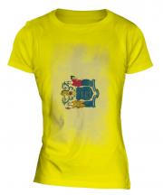 New Jersey State Faded Flag Ladies T-Shirt