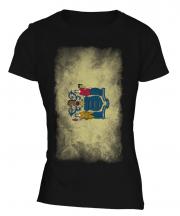 New Jersey State Faded Flag Ladies T-Shirt