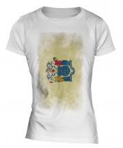 New Jersey State Faded Flag Ladies T-Shirt