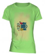 New Jersey State Faded Flag Ladies T-Shirt
