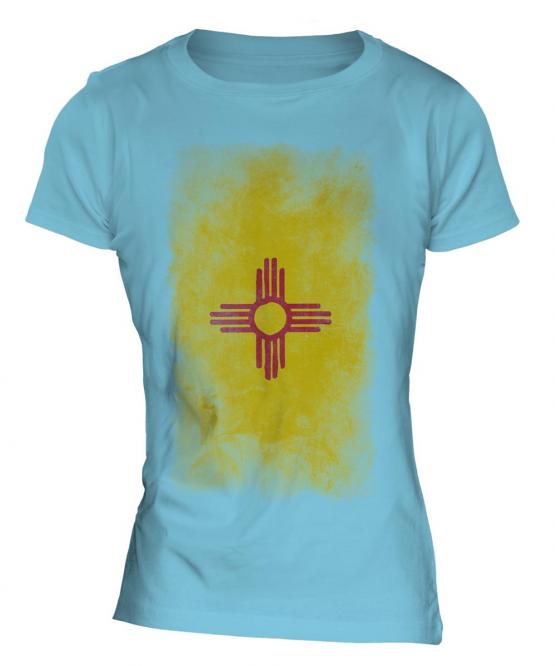 New Mexico State Faded Flag Ladies T-Shirt