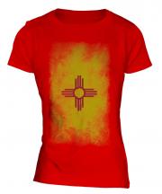 New Mexico State Faded Flag Ladies T-Shirt