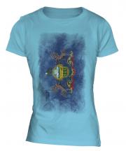 Pennsylvania State Faded Flag Ladies T-Shirt