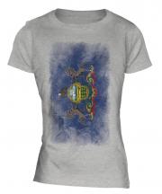 Pennsylvania State Faded Flag Ladies T-Shirt