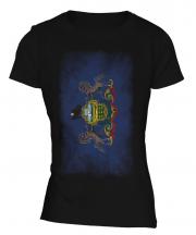 Pennsylvania State Faded Flag Ladies T-Shirt